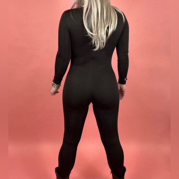 Labanby Eva Long Sleeve Zipper Solid Color Jumpsuit Black Large NIP - Picture 4 of 7